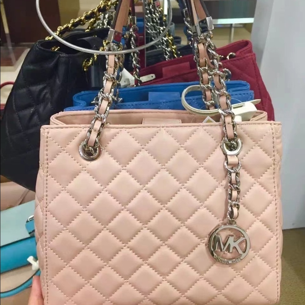 Michael Kors susannah quilted leather satchel bag crossbody NWT